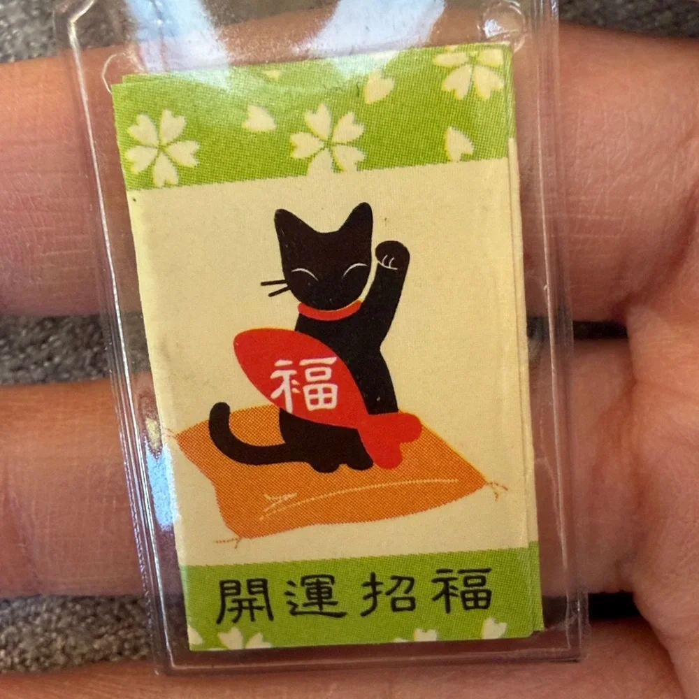 Lucky black Cat Keychain charm